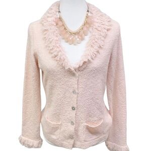 JH Collectibles Shag Loop Collar Sleeves Sweater